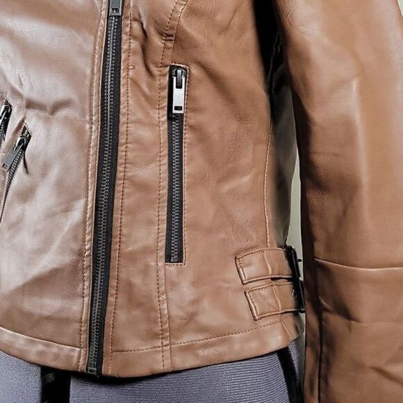 CoffeeShop Juniors' Faux-Leather Moto Jacket Sz XXL - Picture 7 of 13